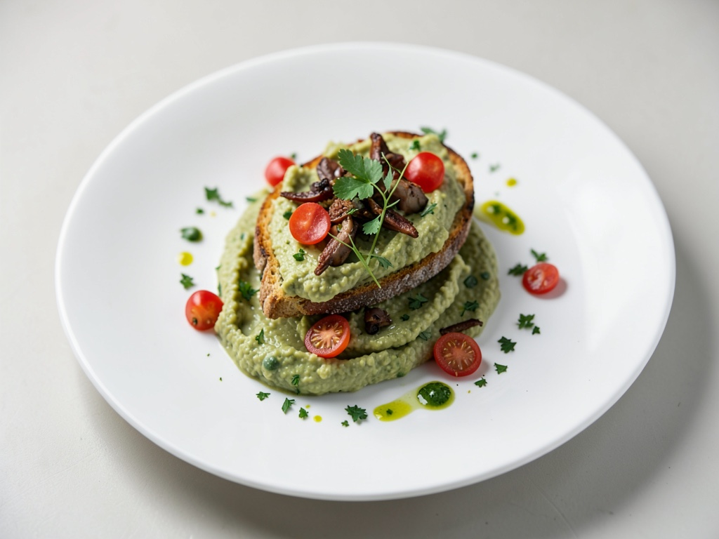 Crostini vegani con hummus di piselli