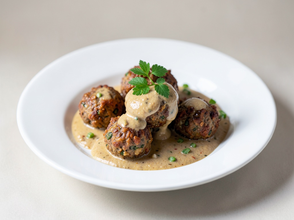 Polpette vegane croccanti in salsa cremosa al peperone