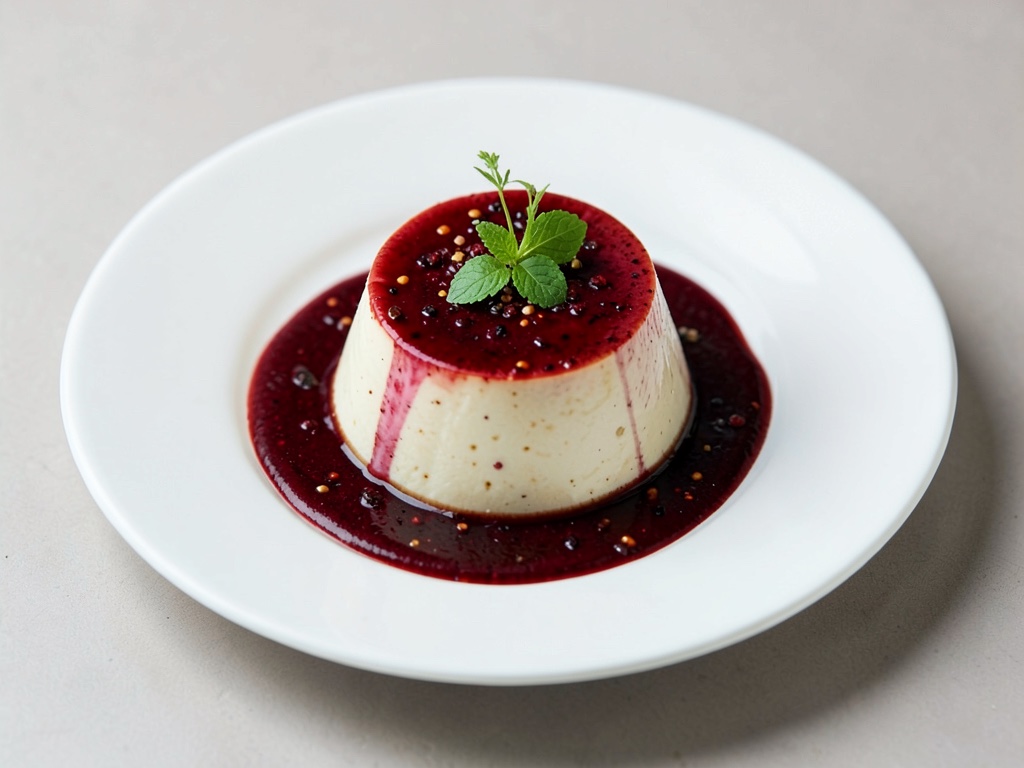 Panna cotta vegana al vin brulè con salsa di vino rosso speziato