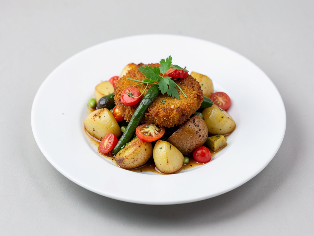 Padella croccante di patate e verdure vegana
