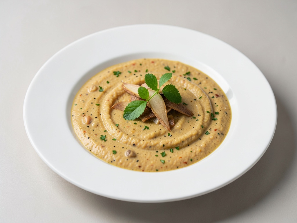 Zuppa cremosa vegana di zucca e cocco con zenzero
