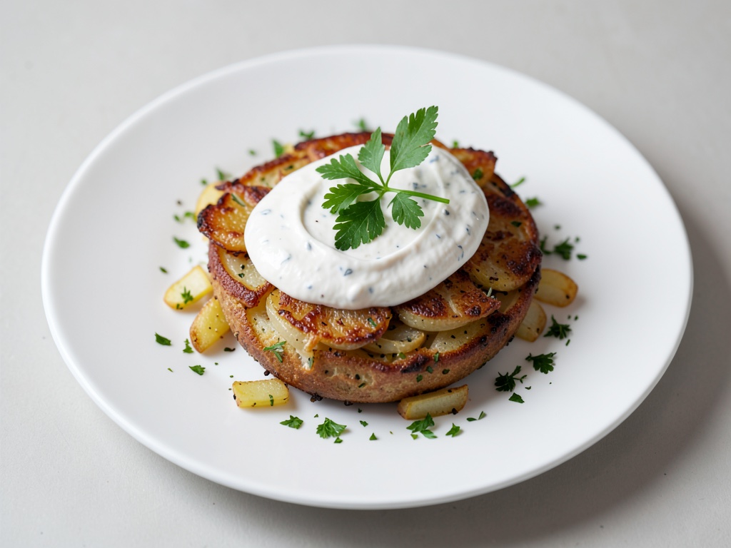 Piroghe vegane di patate e cipolle con salsa di soia cremosa