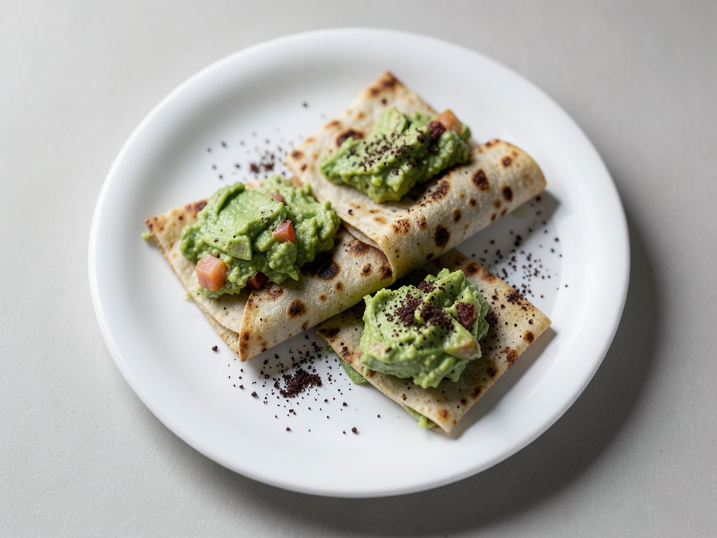 Quesadillas vegane con guacamole fresco