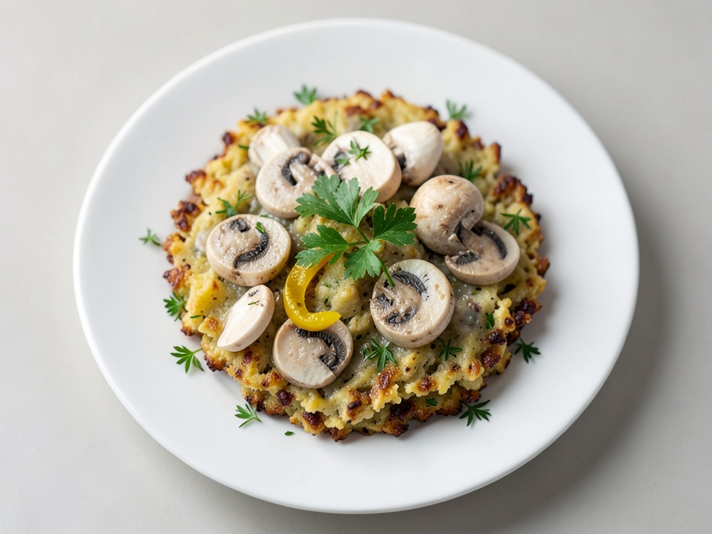 Crocchette di patate vegane croccanti con funghi champignon cremosi