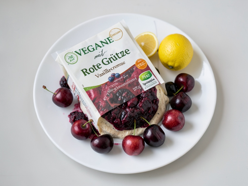 Grutaglia rossa vegana con crema alla vaniglia