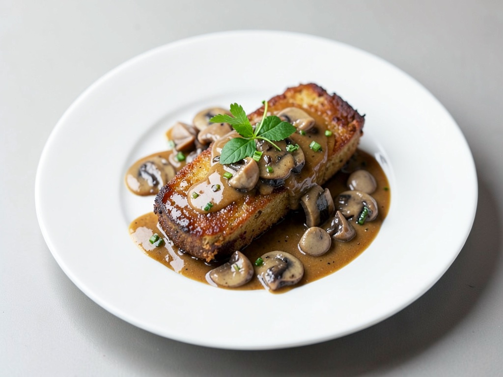 Cotolette vegane con salsa ai funghi