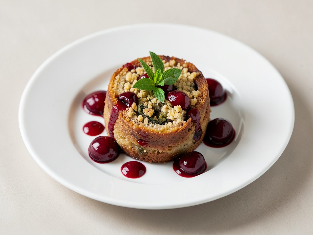 Vegane Streuselschnecken mit Kirschen