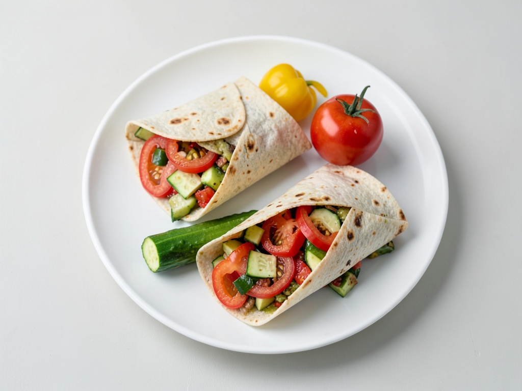 Vegane Wraps mit Tomaten-Zucchini-Füllung