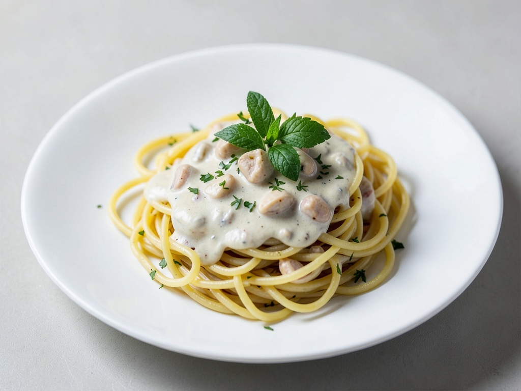 Vegane Zitronen-Spaghetti mit cremiger Cashew-Creme