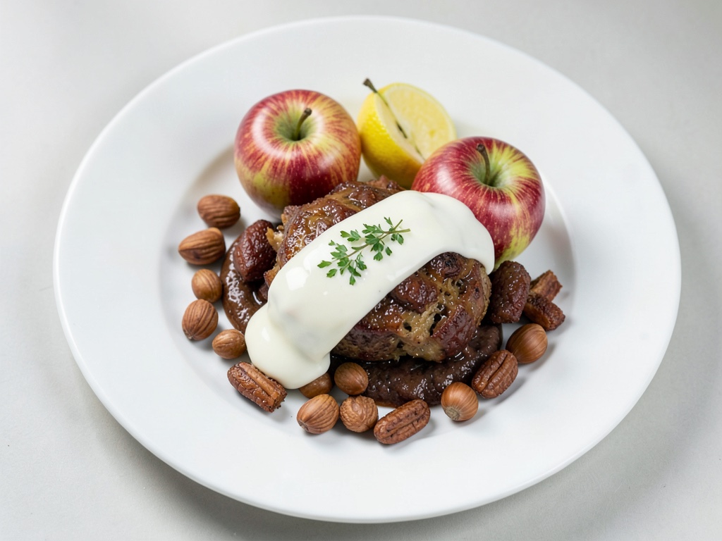Vegane Bratäpfel mit cremiger Vanillesoße