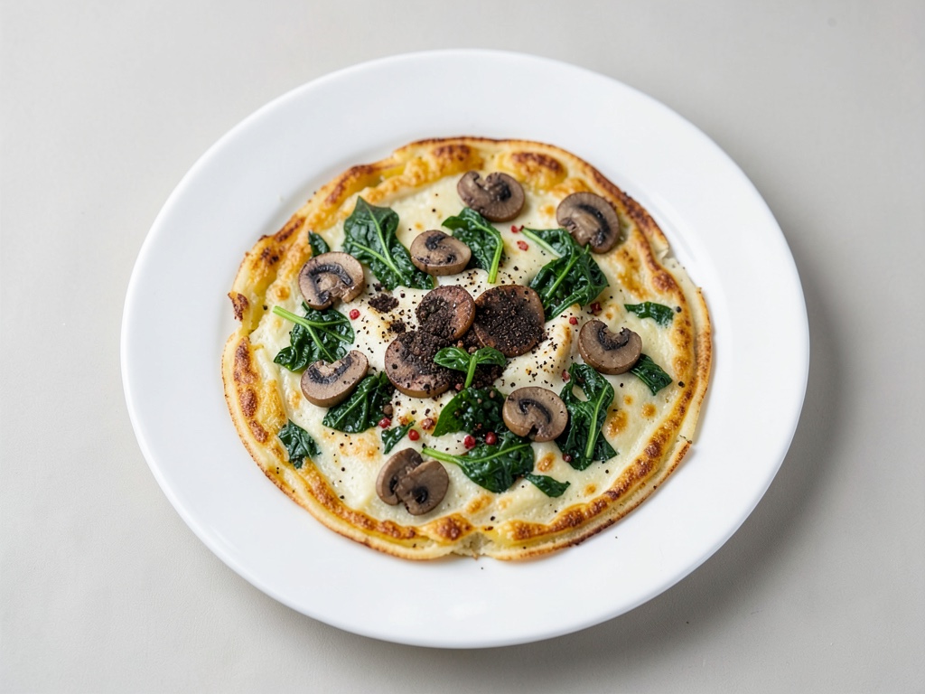 Casserole di crêpes vegane con funghi champignon e spinaci