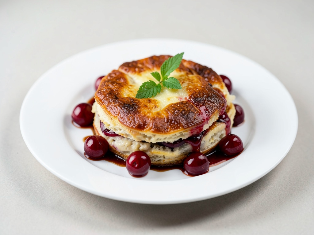 Vegane Kaiserschmarrn mit warmen Kirschen