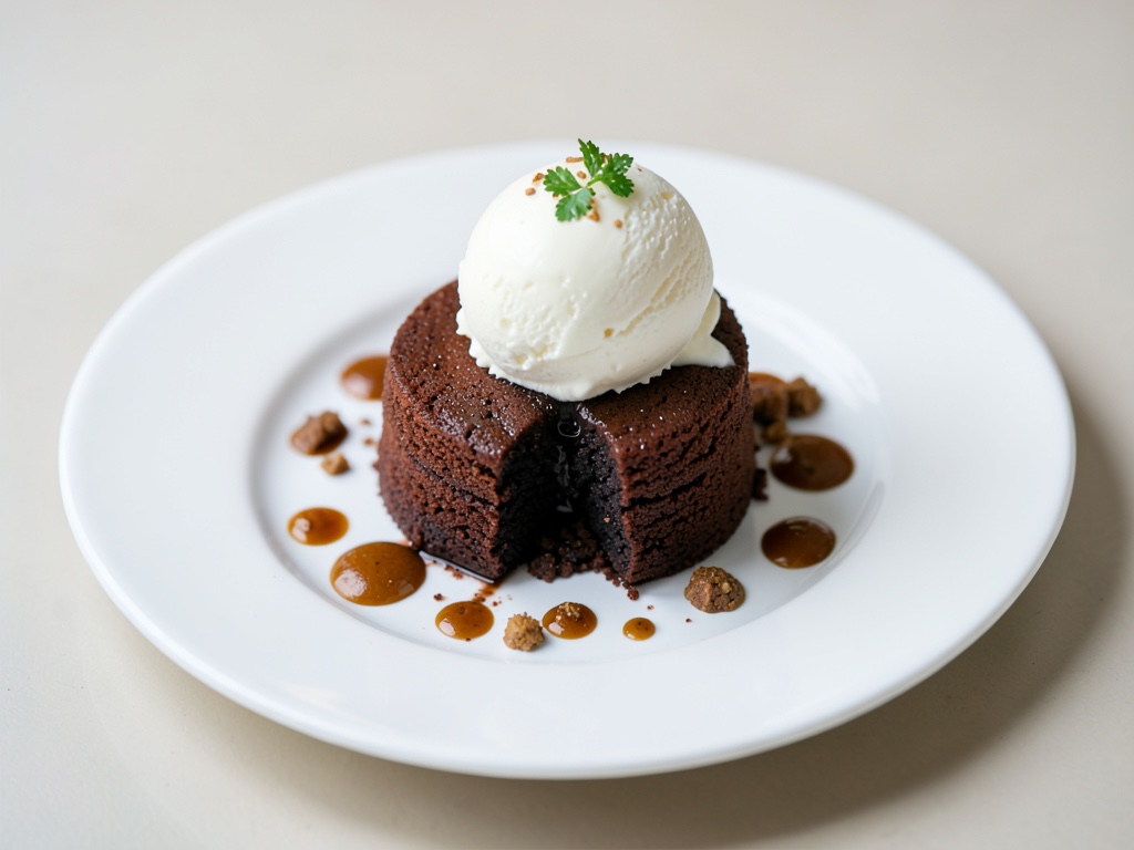 Vegane Schokoladen-Lava-Cakes mit Vanilleeis