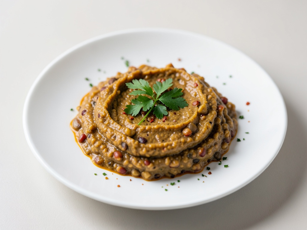 Salsa cremosa vegana de lentejas rojas con aroma a curry