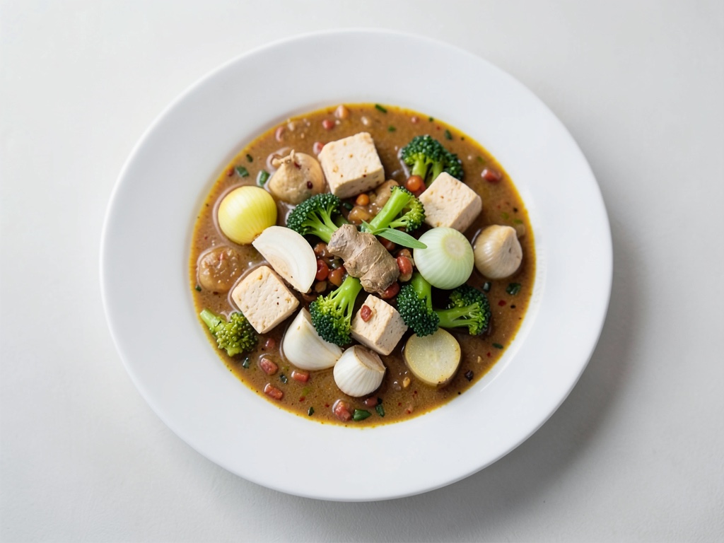 Wok de col agria y tofu vegano