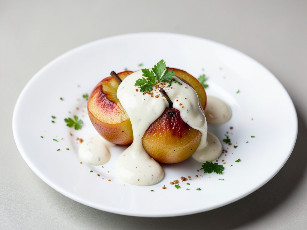 Vegane Zimt-Bratäpfel mit cremiger Vanillesauce