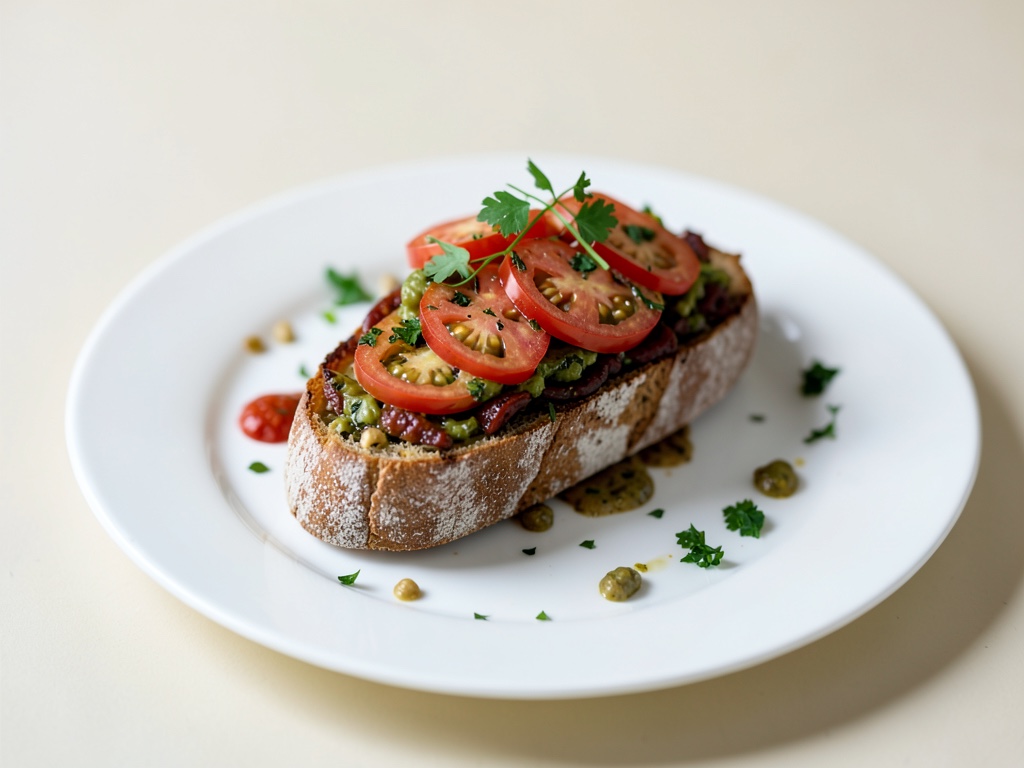Baguette vegano con costra de tomate