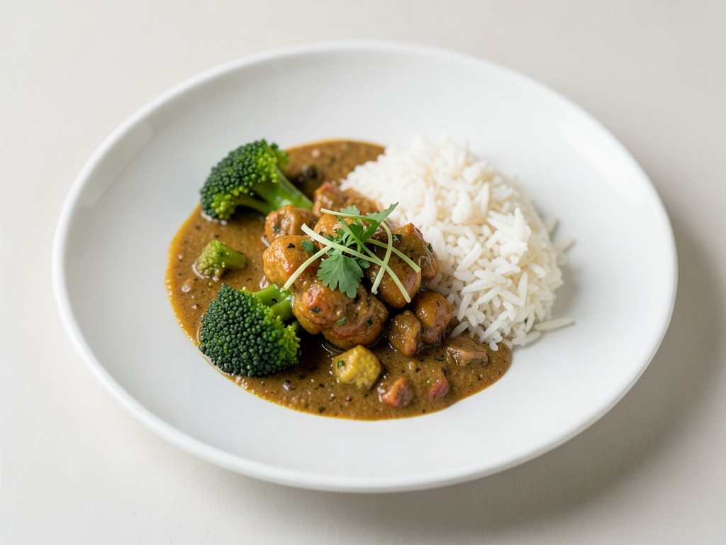 Curry vegano con broccoli e riso
