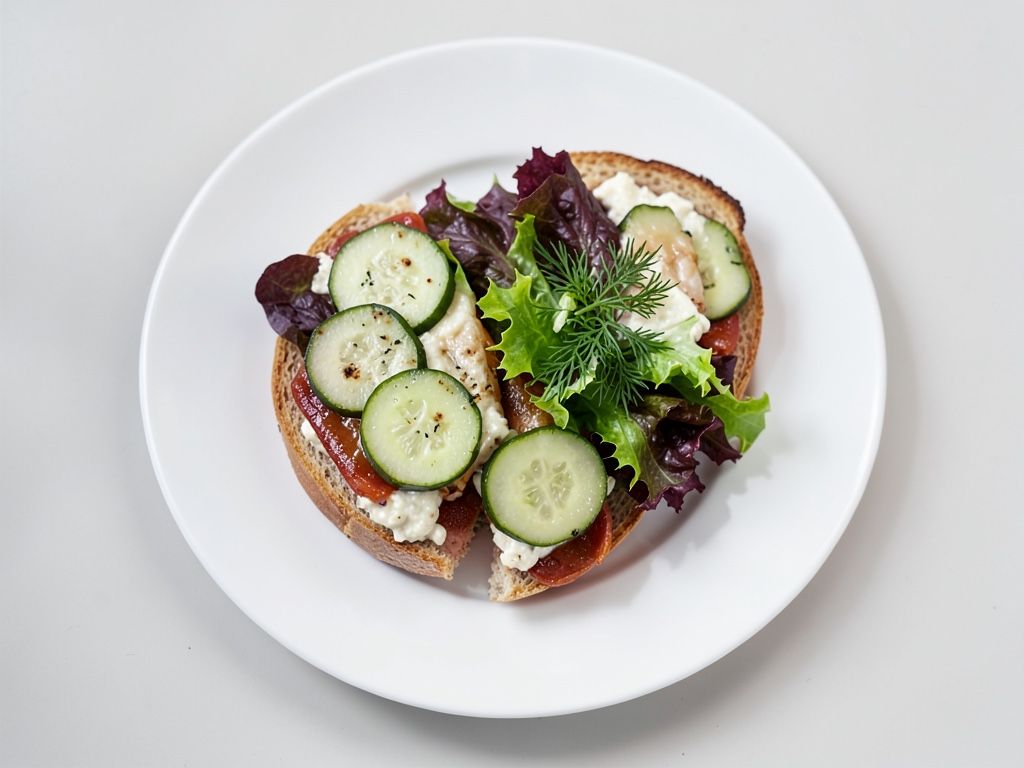 Sandwich al panino con bastoncini di pesce vegani