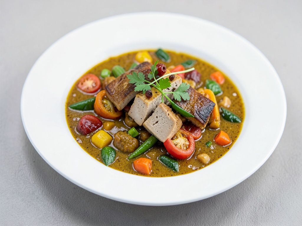 Curry di verdure vegano con tofu affumicato