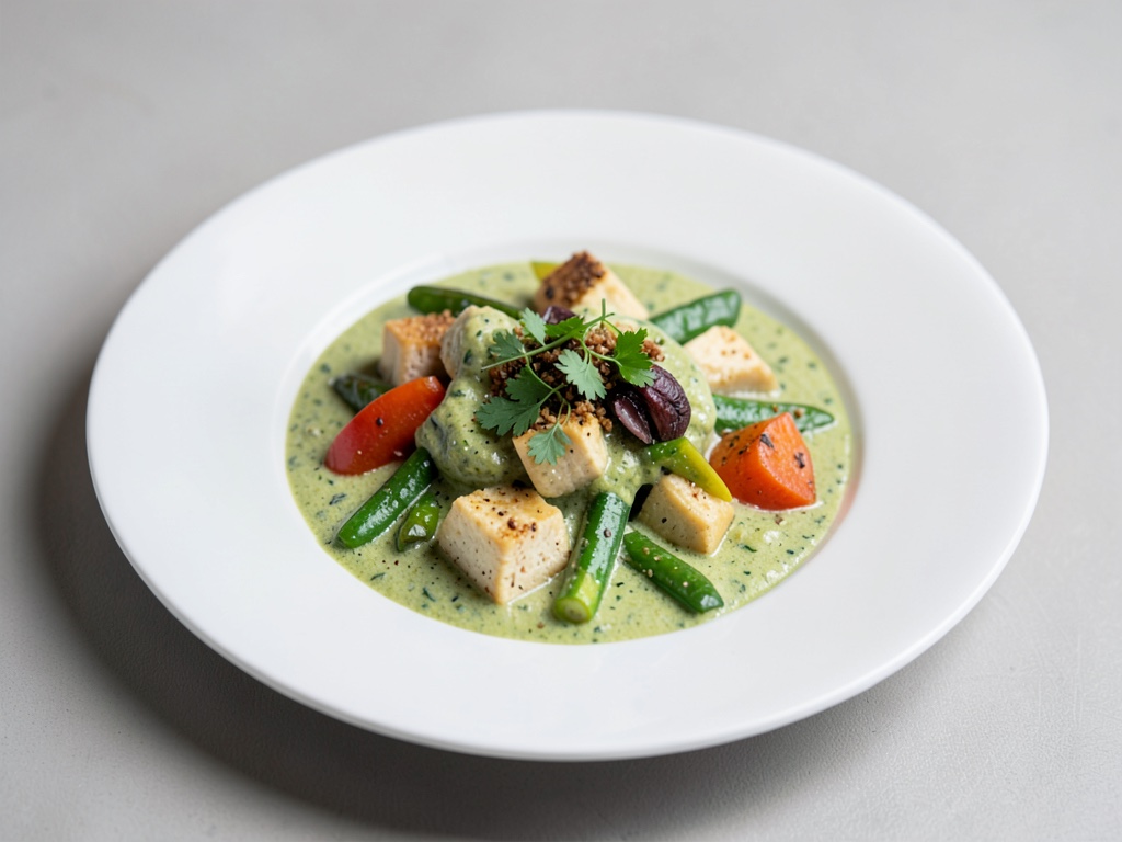 Curry vert crémeux au tofu et aux légumes