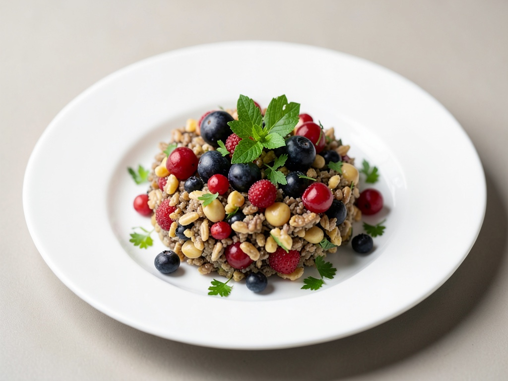 Muesli de verano vegano con bayas