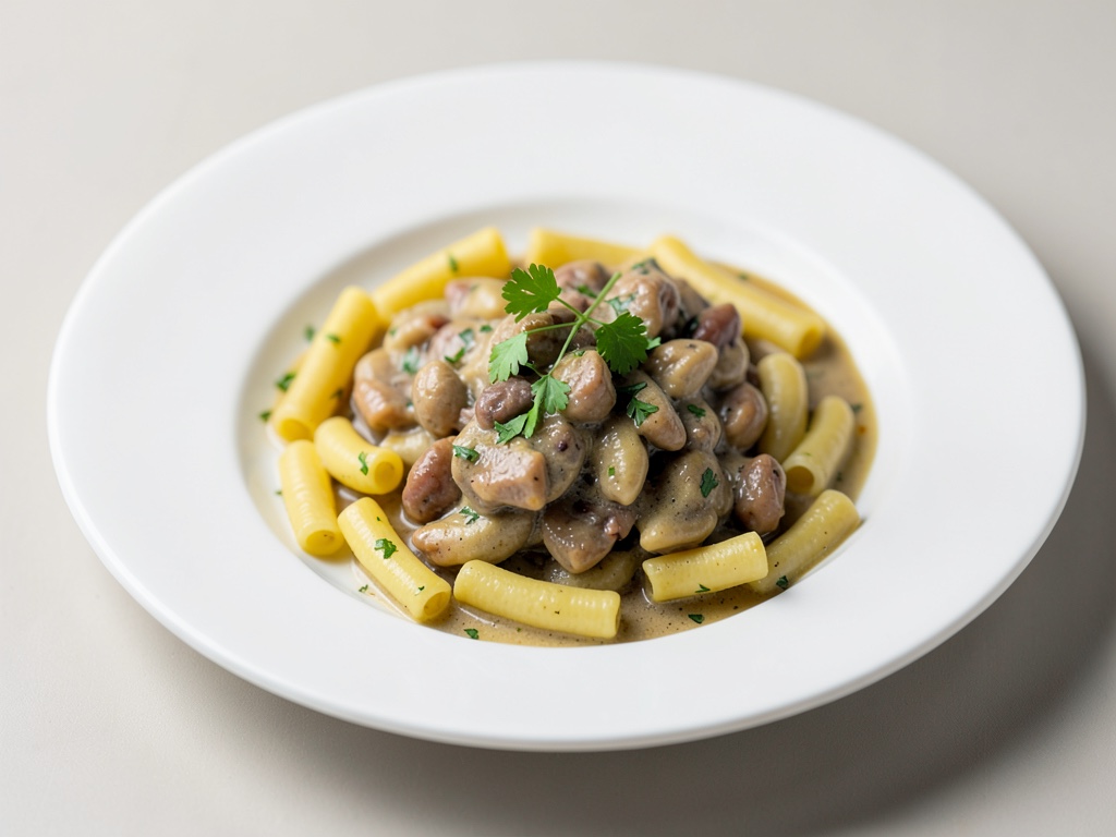 Stroganoff vegano con Spätzle