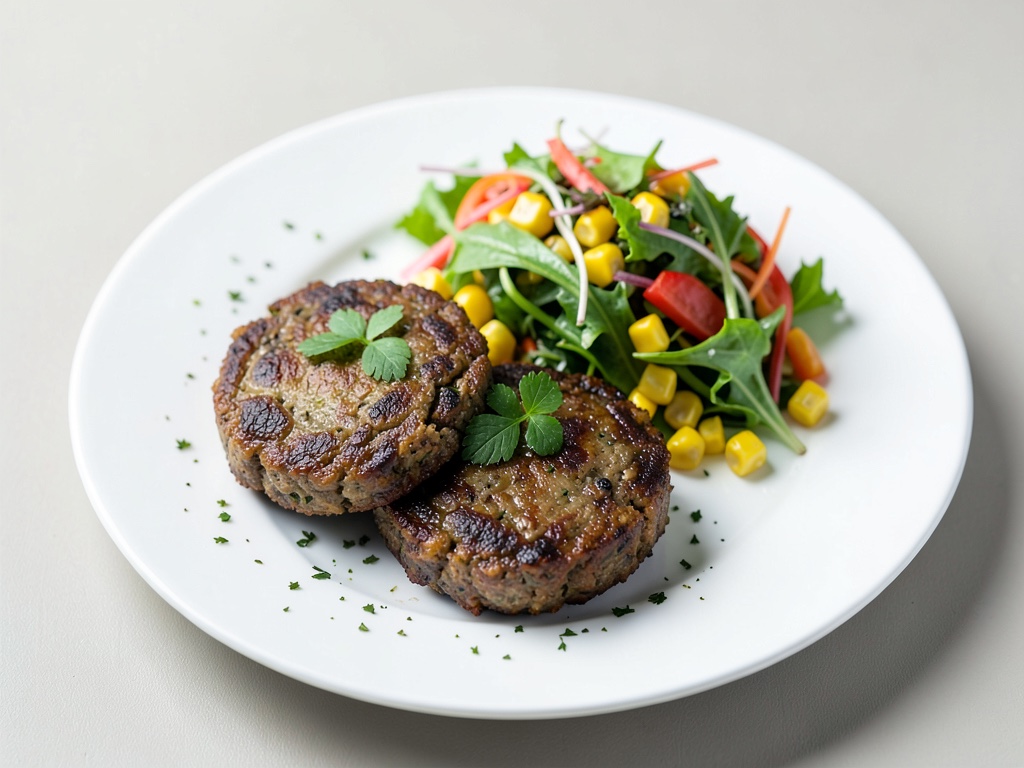 Polpette di funghi vegetariane con insalata di valeria croccante