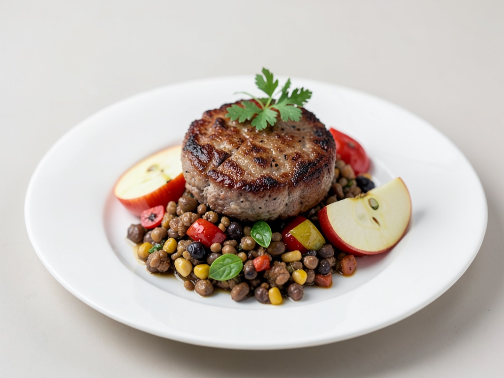 Vemondo Burgerpatties mit Apfel-Linsen-Gemüse