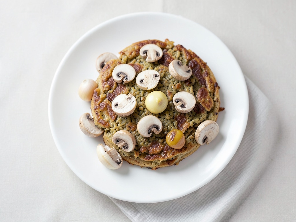 Vollkorn-Pfannkuchen mit Champignons