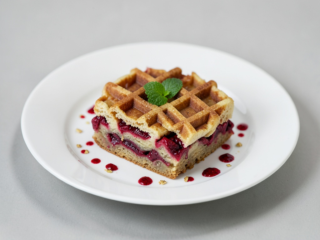 Waffeltorte mit roter Beerenfüllung