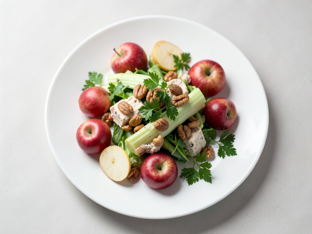 Insalata croccante di noci e formaggio con mele fresche
