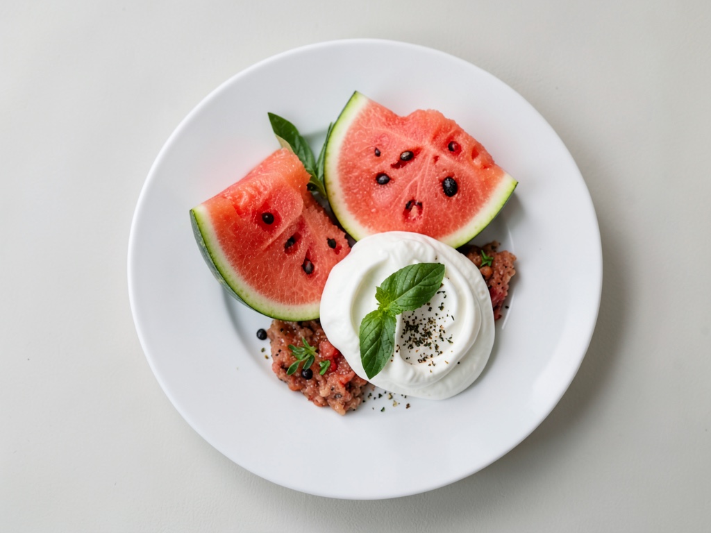 Melón con yogur natural