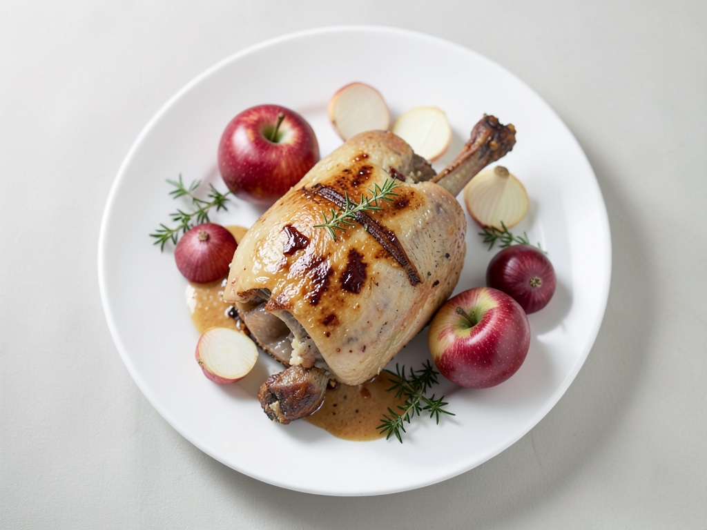 Gans di Natale con ripieno di pane ai frutti secchi e salsa ai mirtilli rossi