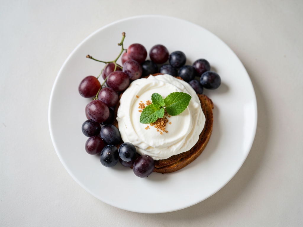 Uvas con yogur natural