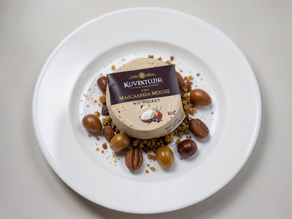 Weiße Schoko-Macadamia-Mousse mit Whisky