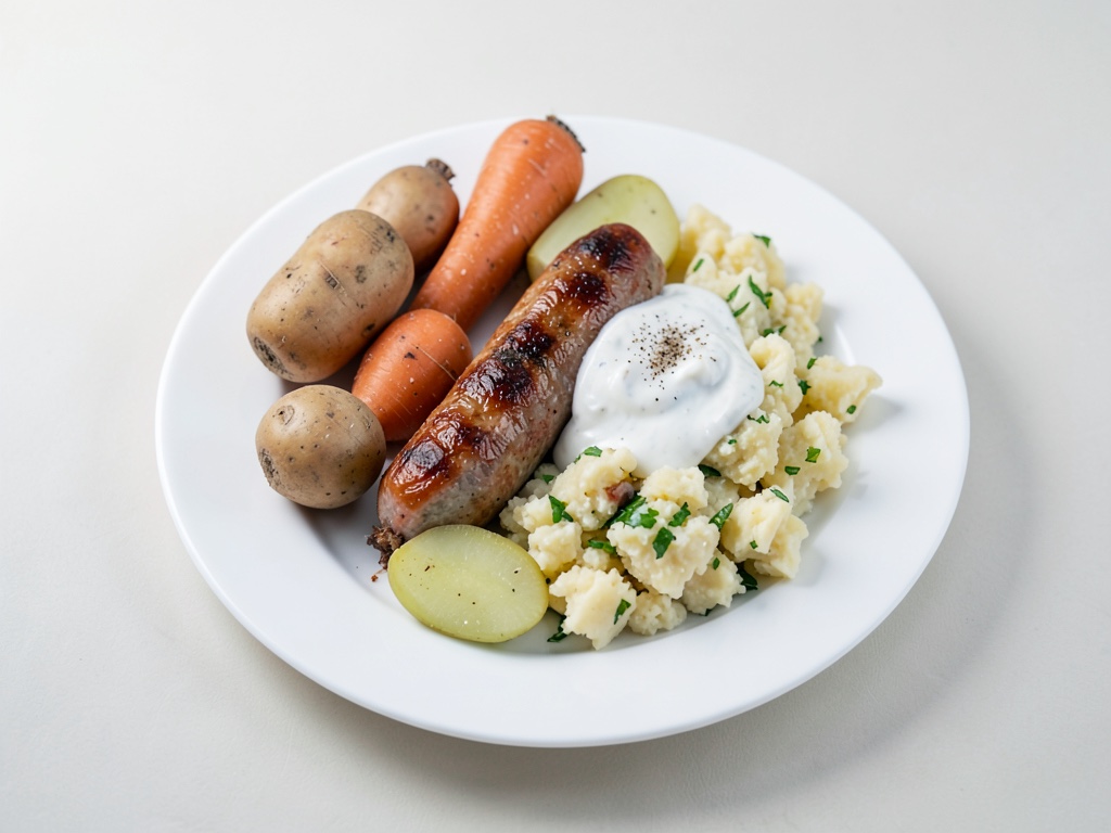 Wiener Würstchen mit Kartoffelsalat und Cocktaildressing