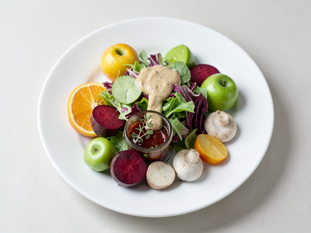 Insalata autunnale con condimento al miele e senape