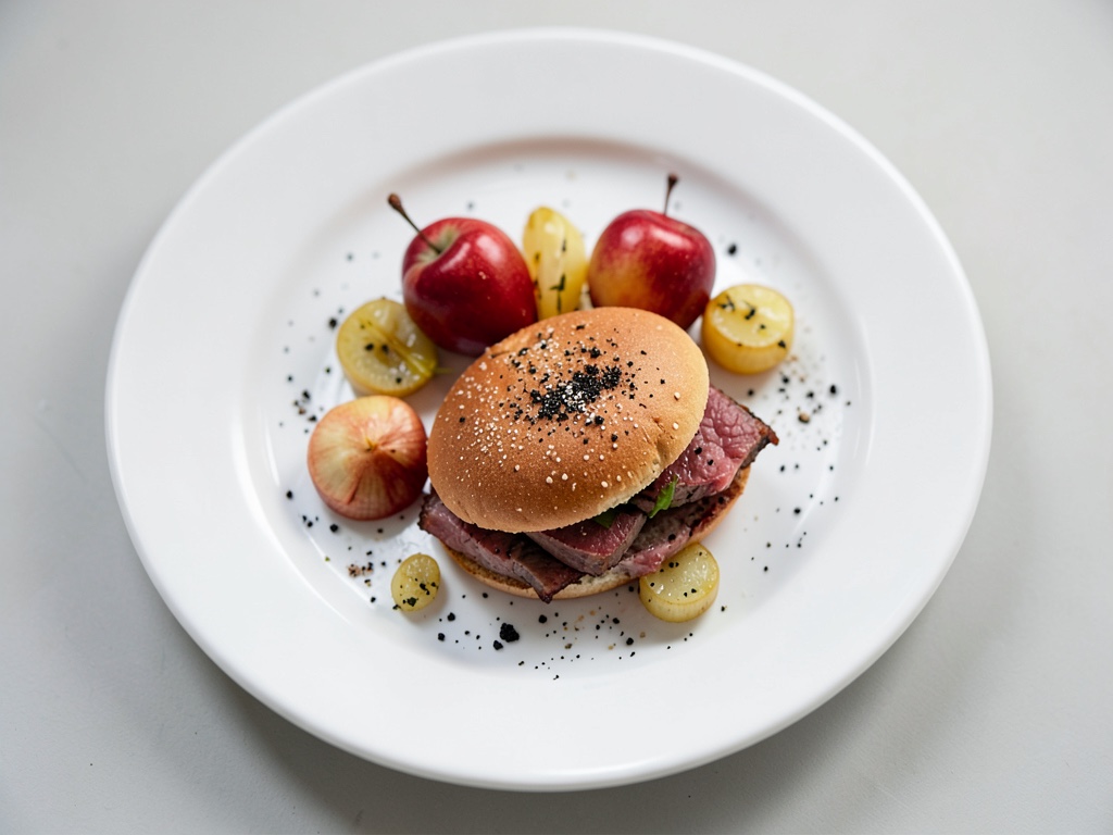Burger salati con pera e cipolle caramellate