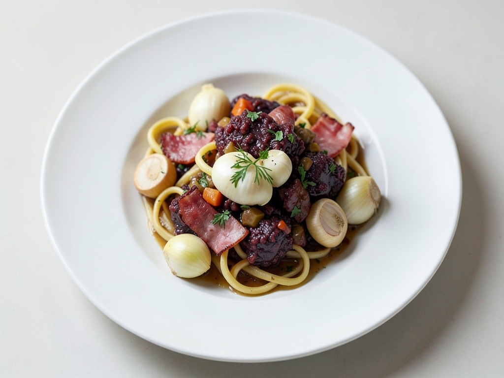 Gemütliche One-Pot-Pasta mit Rosenkohl und Schinken