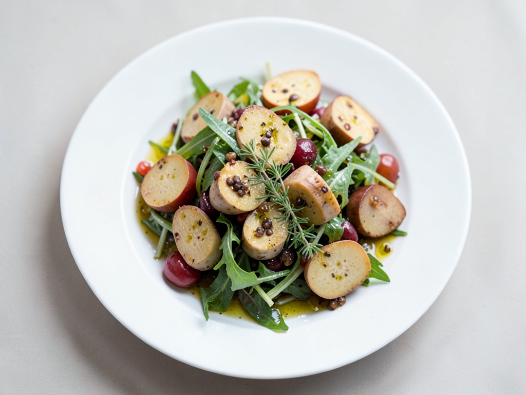 Insalata invernale con pastinache al forno e vinaigrette all'olio di semi di zucca
