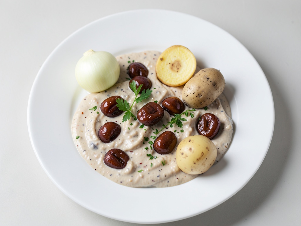 Sopas cremosas de invierno con raíces y castañas caramelizadas