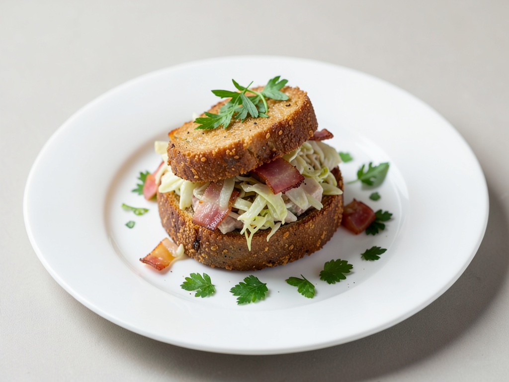Pain croustillant au chou frisé et bacon