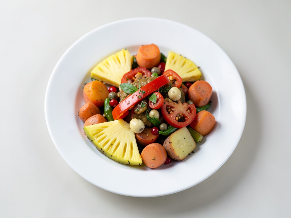 Padella di verdure wok veloce con ananas