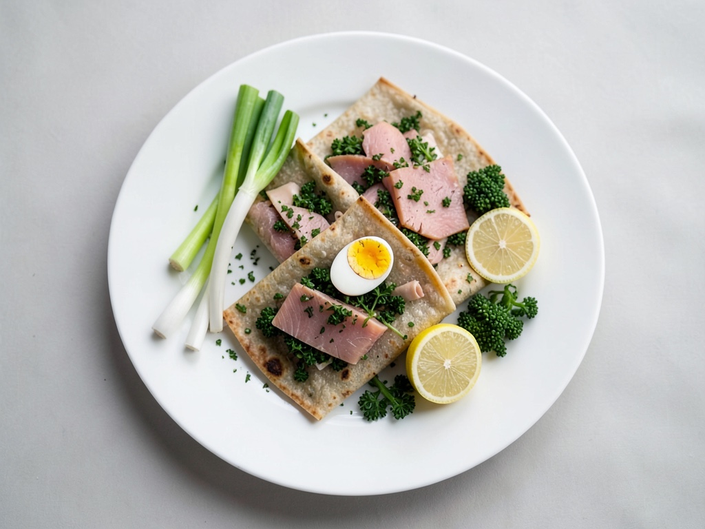 Wraps di salmone e uovo con crescetta fresca