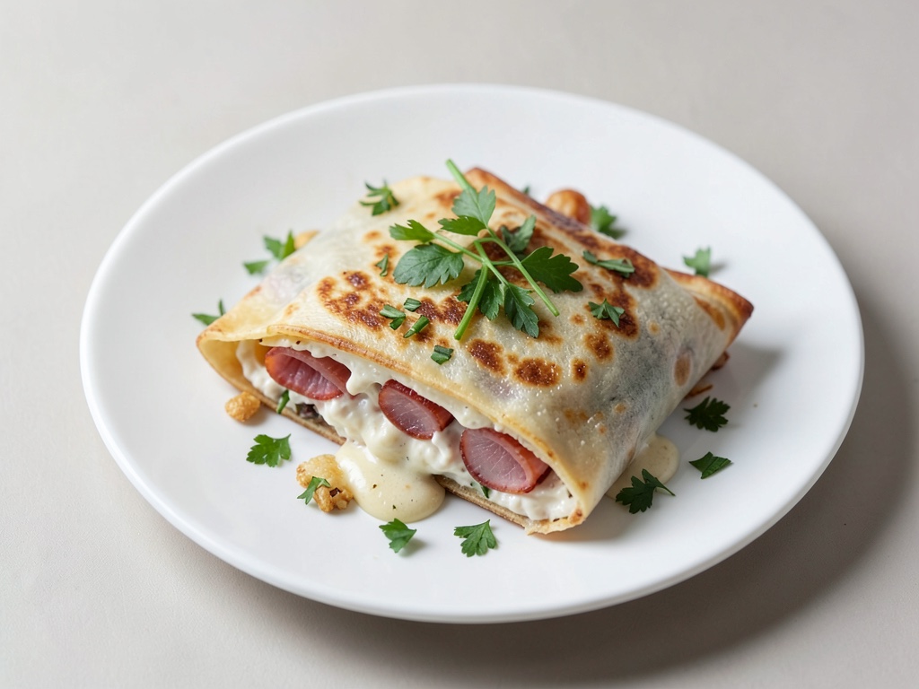 Wraps rápidos de jamón y queso crema