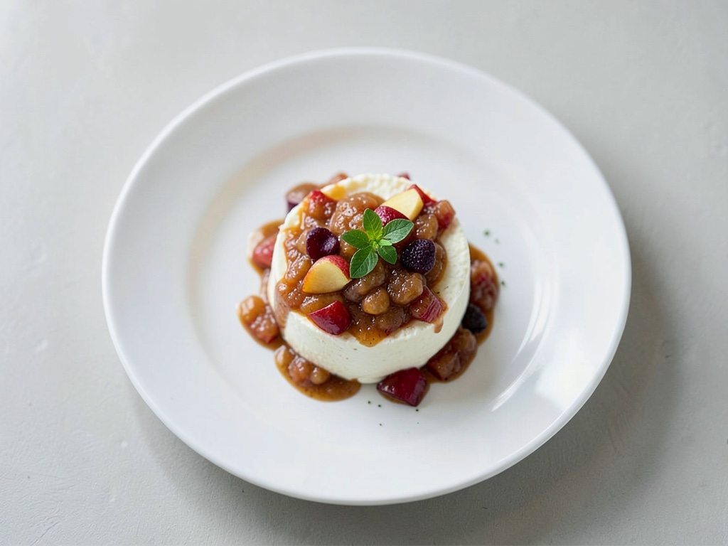 Ziegenkäse-Parfait mit karamellisierten Äpfeln