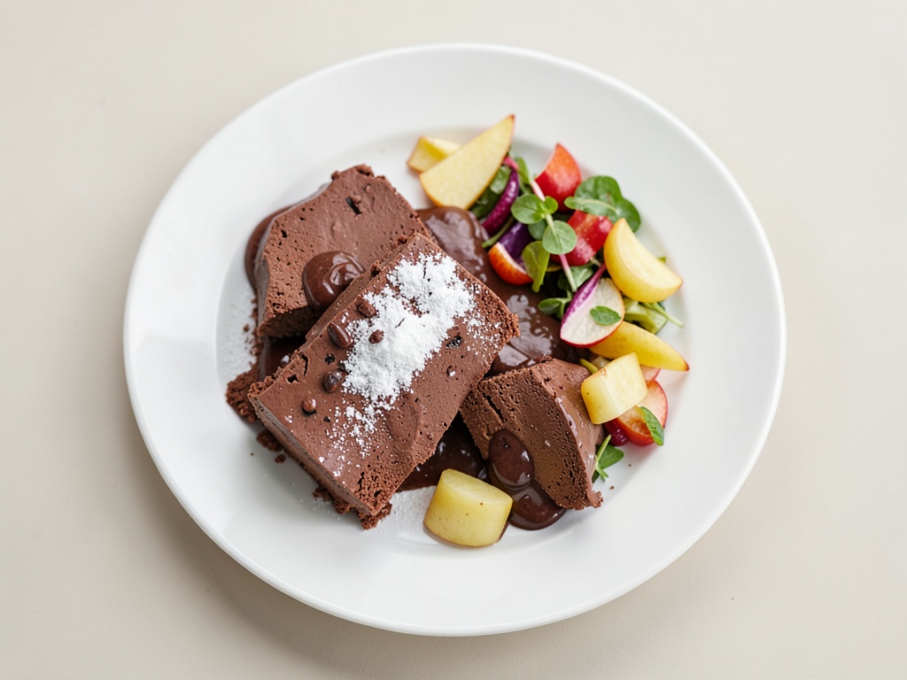 Zimt-Schokoladen-Mousse mit alkoholisiertem Birnensalat