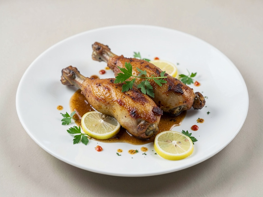 Muslos de pollo crujientes con limón en freidora de aire