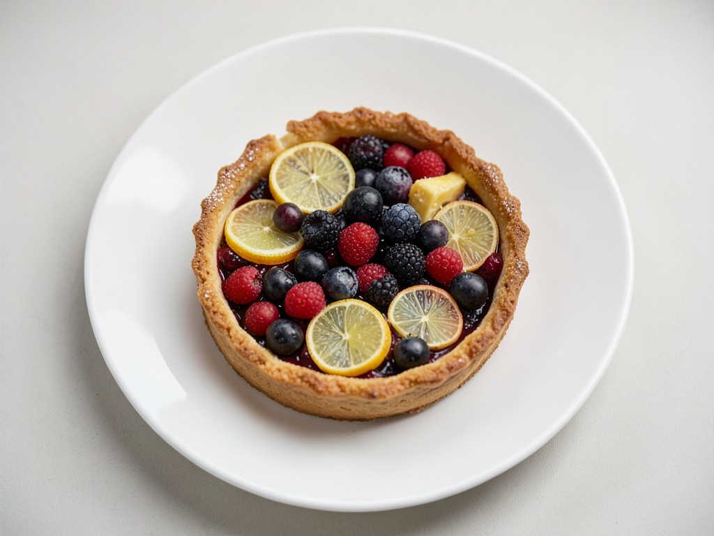 Zitronentarte mit Heidelbeeren